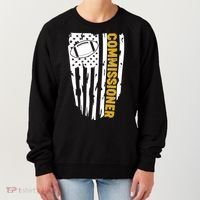 Fantasy Football Commissioner Distressed USA American Flag Women's Sweatshirt thumb 0