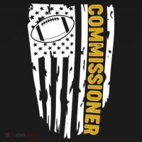 Fantasy Football Commissioner Distressed USA American Flag Ornament thumb 1