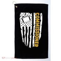 Fantasy Football Commissioner Distressed USA American Flag Golf Towel thumb 0