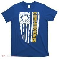 Fantasy Football Commissioner Distressed USA American Flag T-Shirt thumb 0