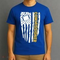 Fantasy Football Commissioner Distressed USA American Flag T-Shirt thumb 3