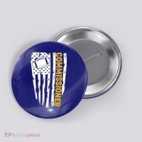 Fantasy Football Commissioner Distressed USA American Flag Button thumb 0
