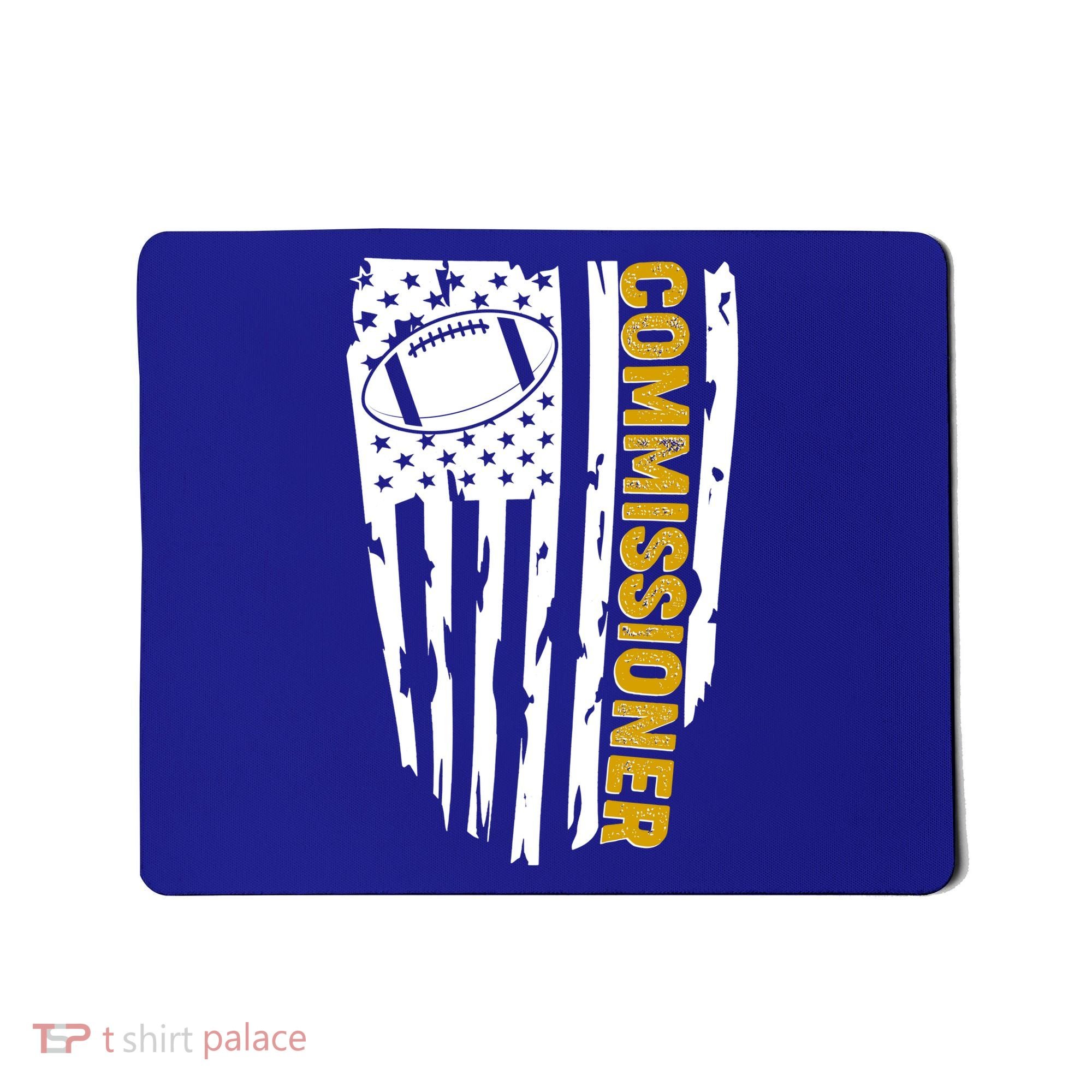 Fantasy Football Commissioner Distressed USA American Flag Mousepad