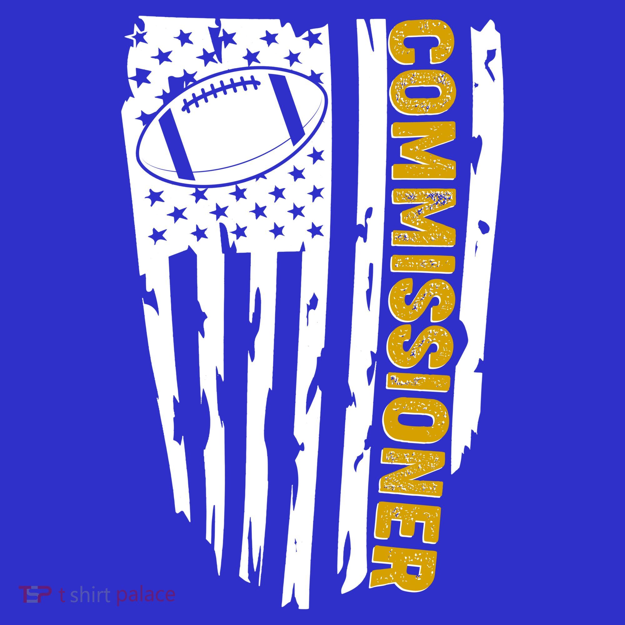 Fantasy Football Commissioner Distressed USA American Flag Mousepad