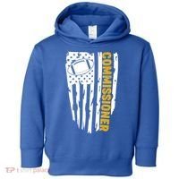 Fantasy Football Commissioner Distressed USA American Flag Toddler Hoodie thumb 0