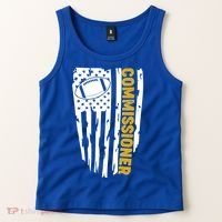 Fantasy Football Commissioner Distressed USA American Flag Tank Top thumb 2