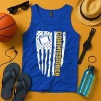 Fantasy Football Commissioner Distressed USA American Flag Tank Top thumb 4
