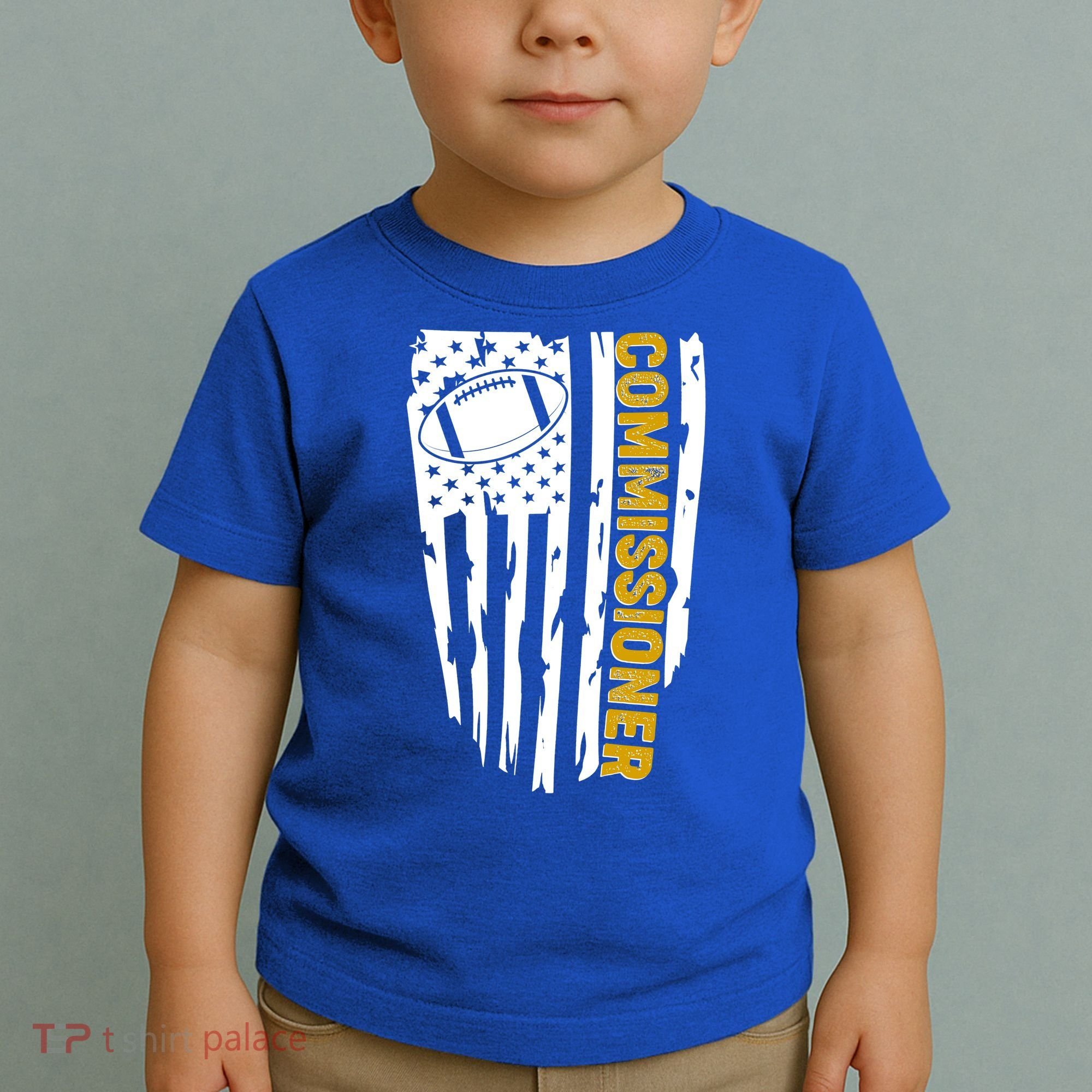 Fantasy Football Commissioner Distressed USA American Flag Toddler T-Shirt
