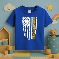 Fantasy Football Commissioner Distressed USA American Flag Toddler T-Shirt thumb 3