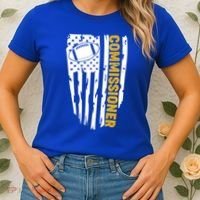 Fantasy Football Commissioner Distressed USA American Flag Women's T-Shirt thumb 2
