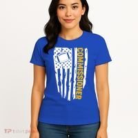 Fantasy Football Commissioner Distressed USA American Flag Women's T-Shirt thumb 4