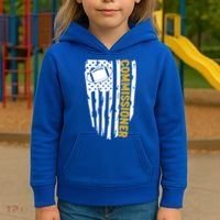 Fantasy Football Commissioner Distressed USA American Flag Kids Hoodie thumb 3