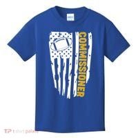 Fantasy Football Commissioner Distressed USA American Flag Kids T-Shirt thumb 0