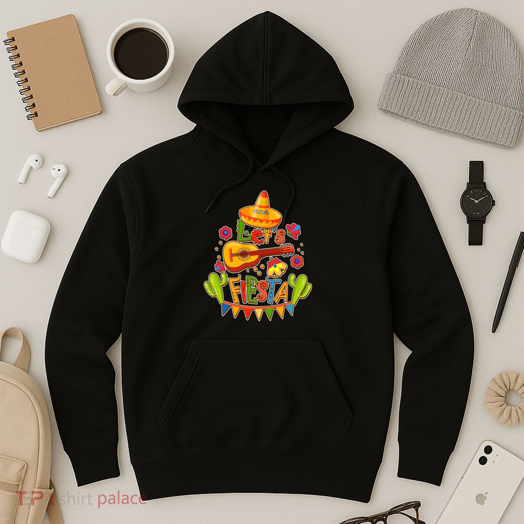 Funny Festive Cinco De Mayo Let's Fiesta Hoodie