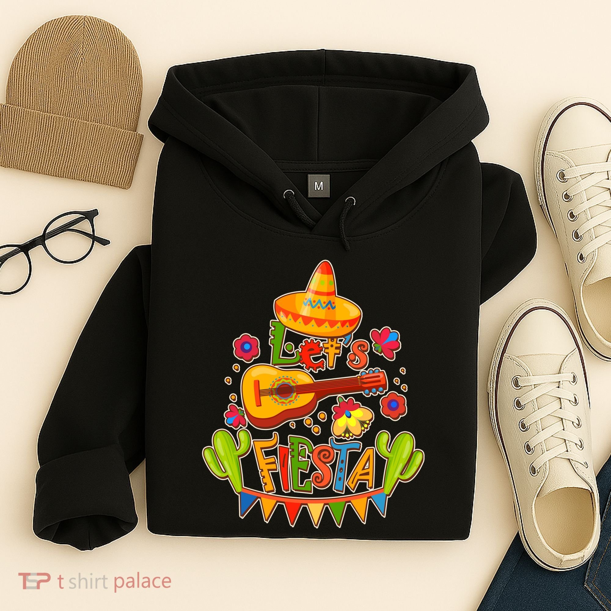 Funny Festive Cinco De Mayo Let's Fiesta Hoodie