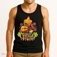 Funny Festive Cinco De Mayo Let's Fiesta Tank Top thumb 3