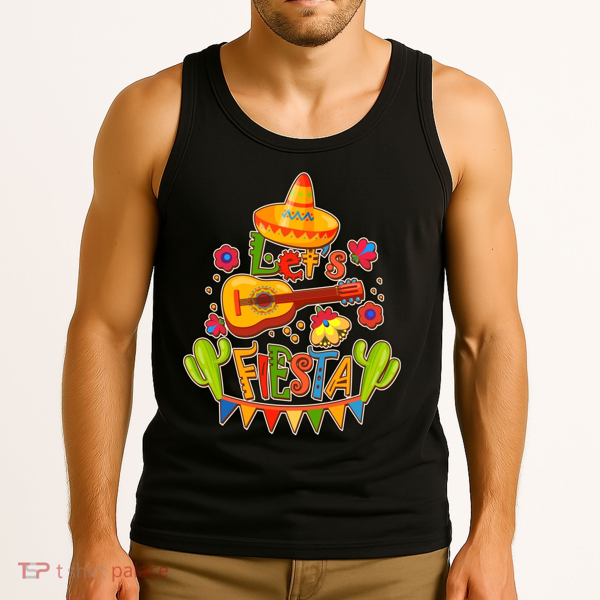 Funny Festive Cinco De Mayo Let's Fiesta Tank Top