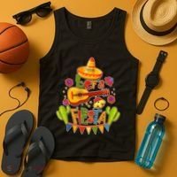 Funny Festive Cinco De Mayo Let's Fiesta Tank Top thumb 4