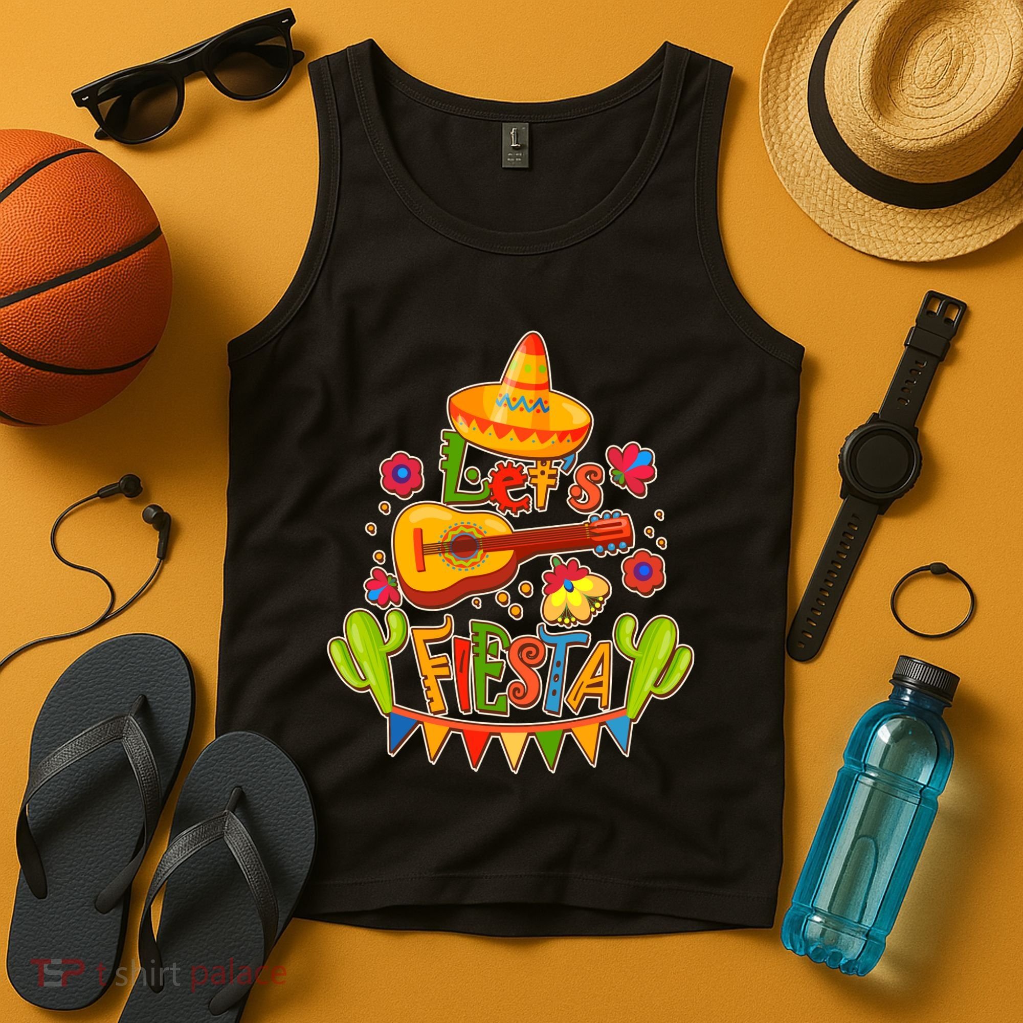 Funny Festive Cinco De Mayo Let's Fiesta Tank Top