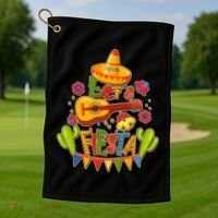Funny Festive Cinco De Mayo Let's Fiesta Golf Towel thumb 1