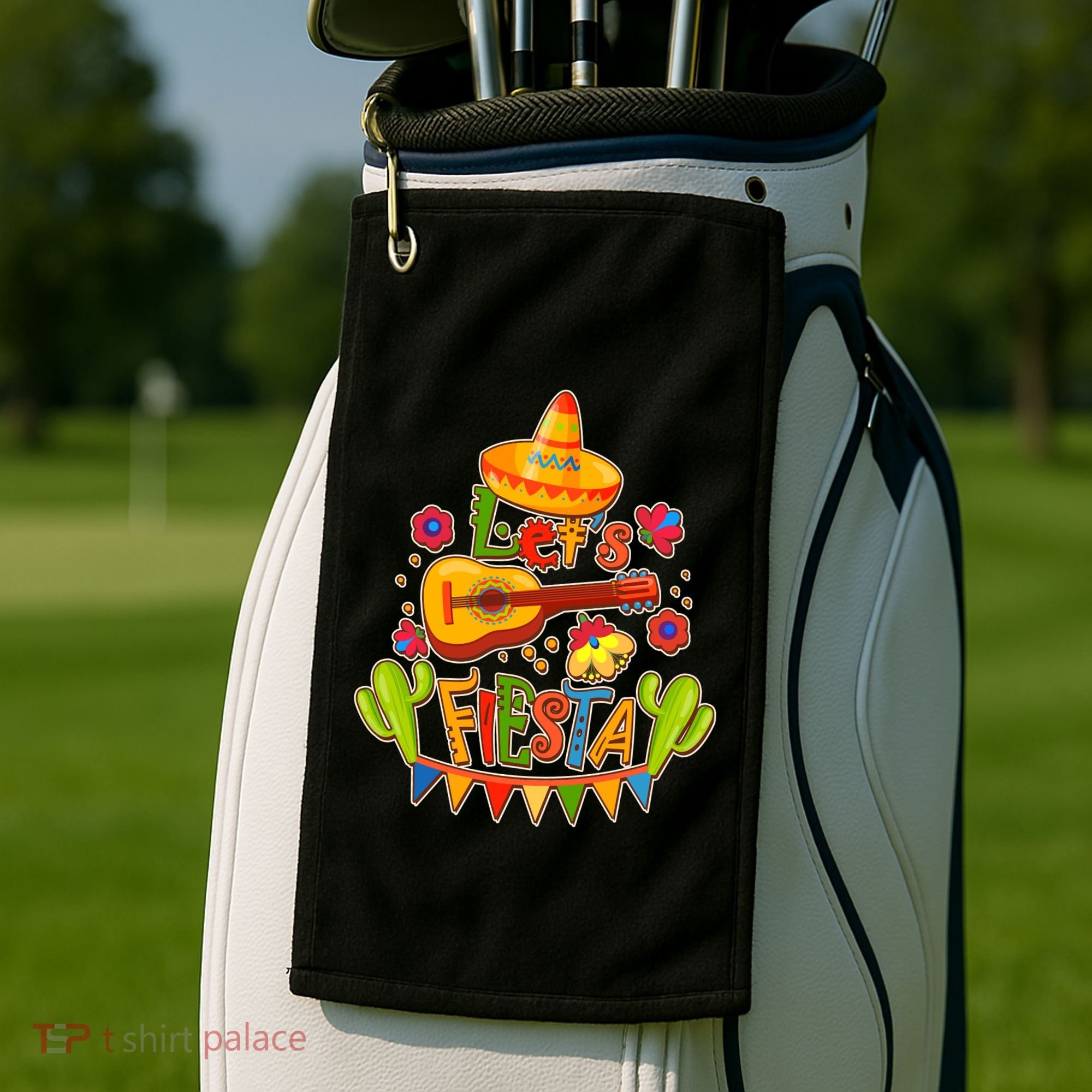 Funny Festive Cinco De Mayo Let's Fiesta Golf Towel