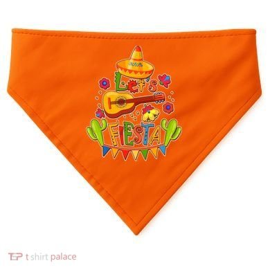 Funny Festive Cinco De Mayo Let's Fiesta USA-Made Doggie Bandana