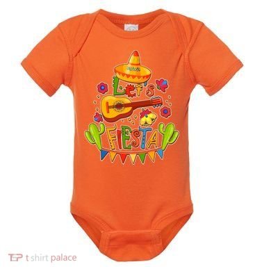 Funny Festive Cinco De Mayo Let's Fiesta Baby Bodysuit