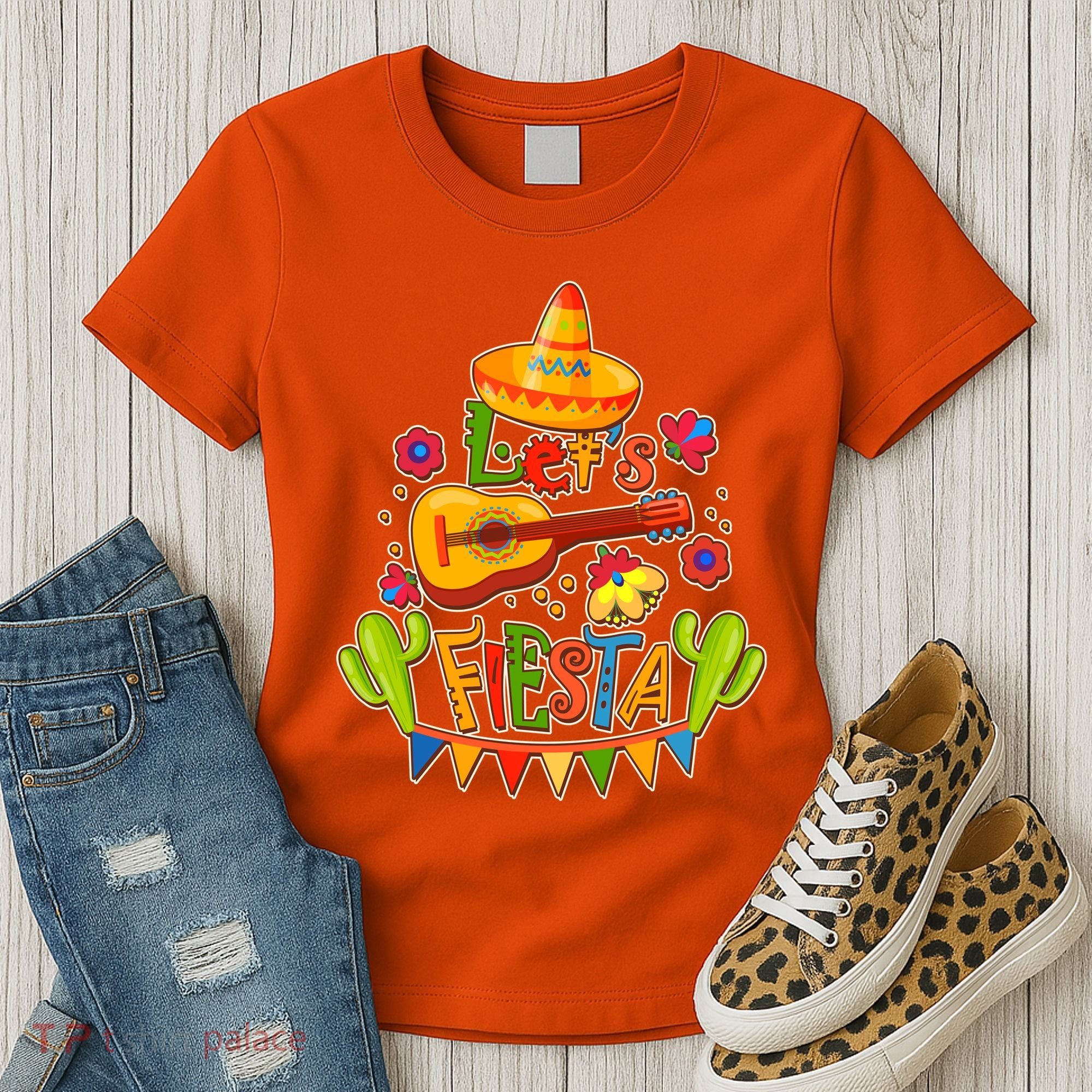 Funny Festive Cinco De Mayo Let's Fiesta Women's T-Shirt