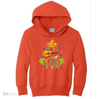 Funny Festive Cinco De Mayo Let's Fiesta Kids Hoodie