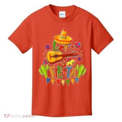 Funny Festive Cinco De Mayo Let's Fiesta Kids T-Shirt