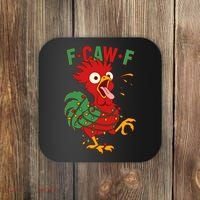 F-CAW-F Funny Christmas Santa Crow Coaster thumb 0