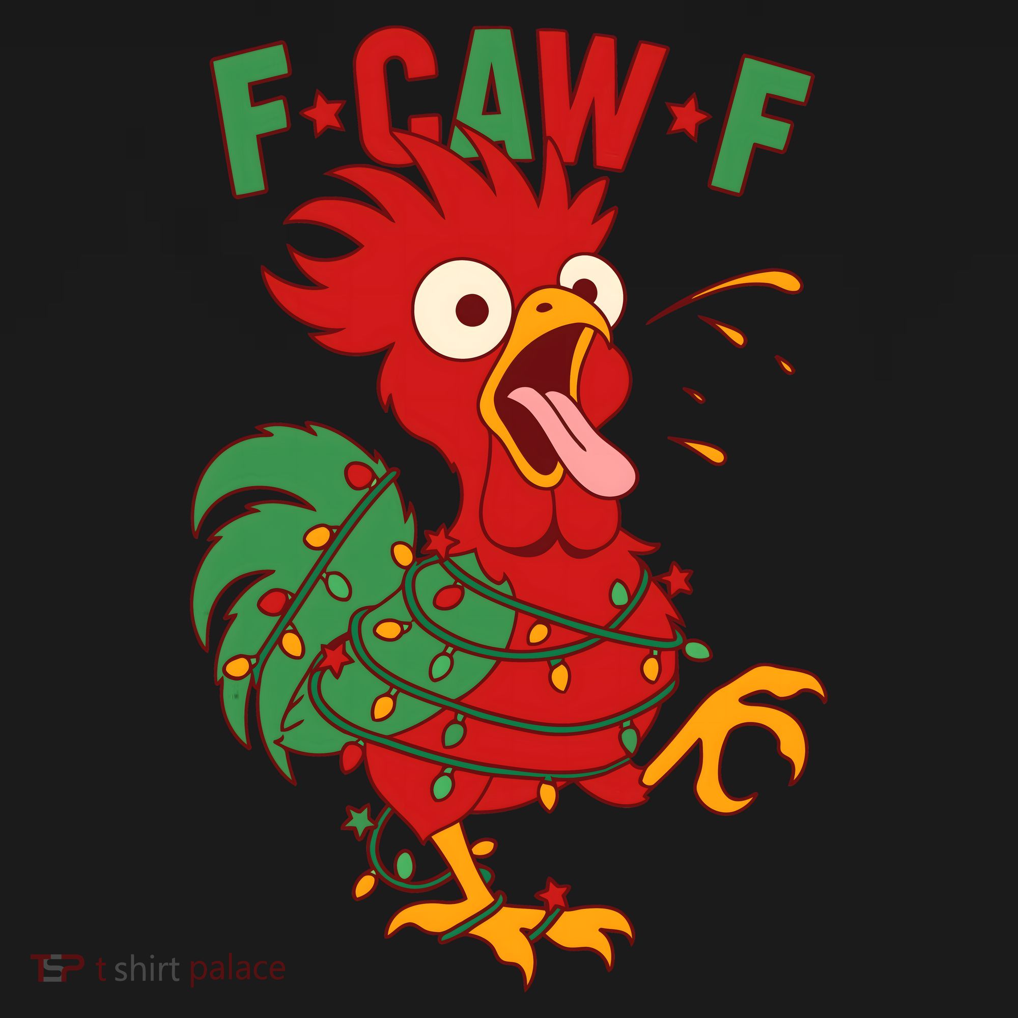 F-CAW-F Funny Christmas Santa Crow Coaster