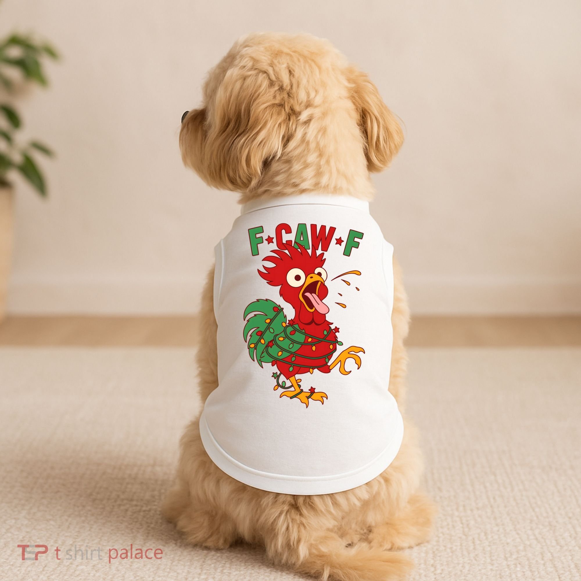 F-CAW-F Funny Christmas Santa Crow Doggie Tank