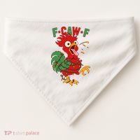 F-CAW-F Funny Christmas Santa Crow USA-Made Doggie Bandana thumb 0