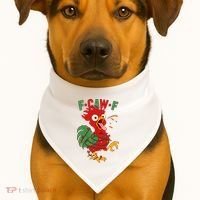 F-CAW-F Funny Christmas Santa Crow USA-Made Doggie Bandana thumb 1