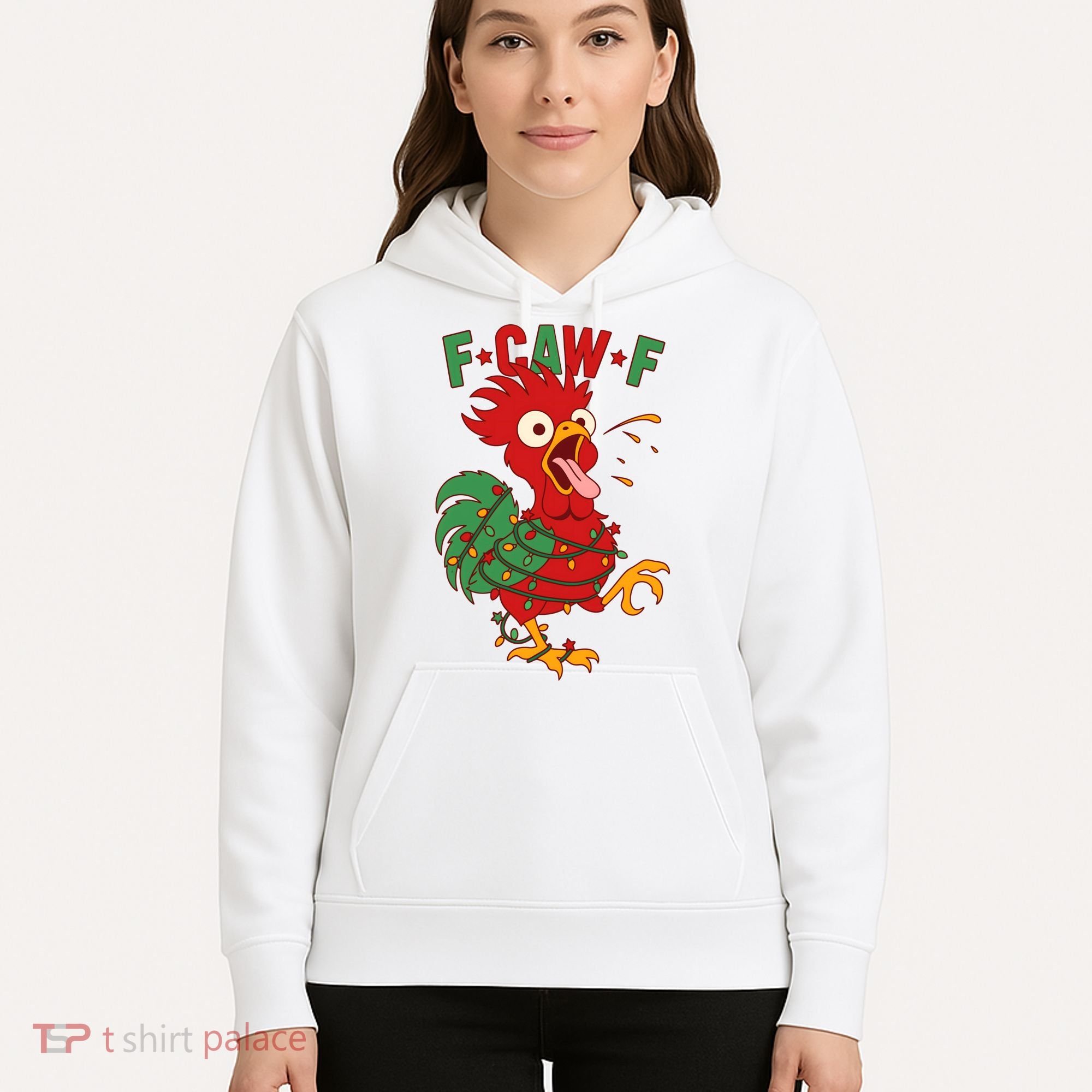 F-CAW-F Funny Christmas Santa Crow Hoodie