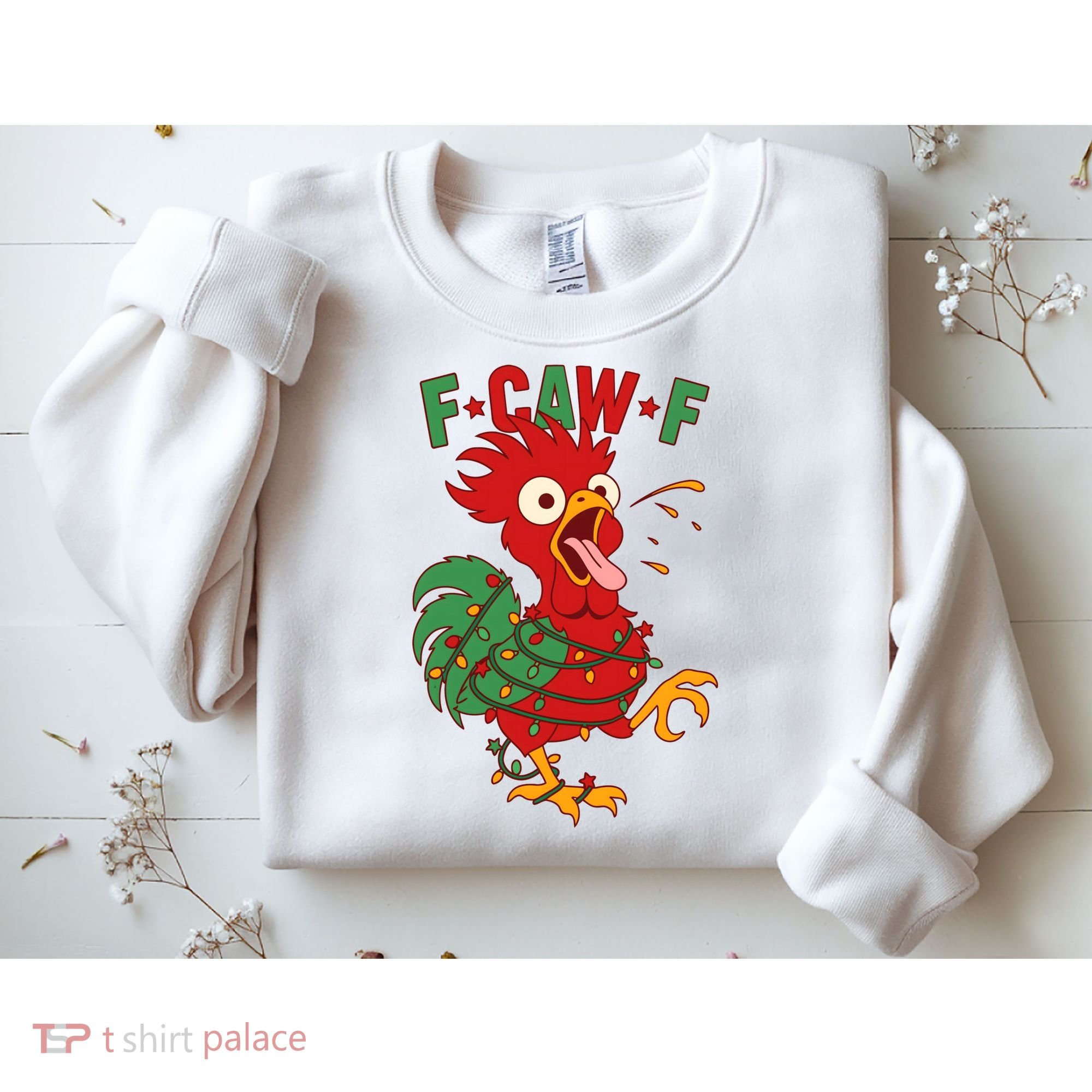 F-CAW-F Funny Christmas Santa Crow Sweatshirt