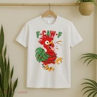 F-CAW-F Funny Christmas Santa Crow T-Shirt thumb 2