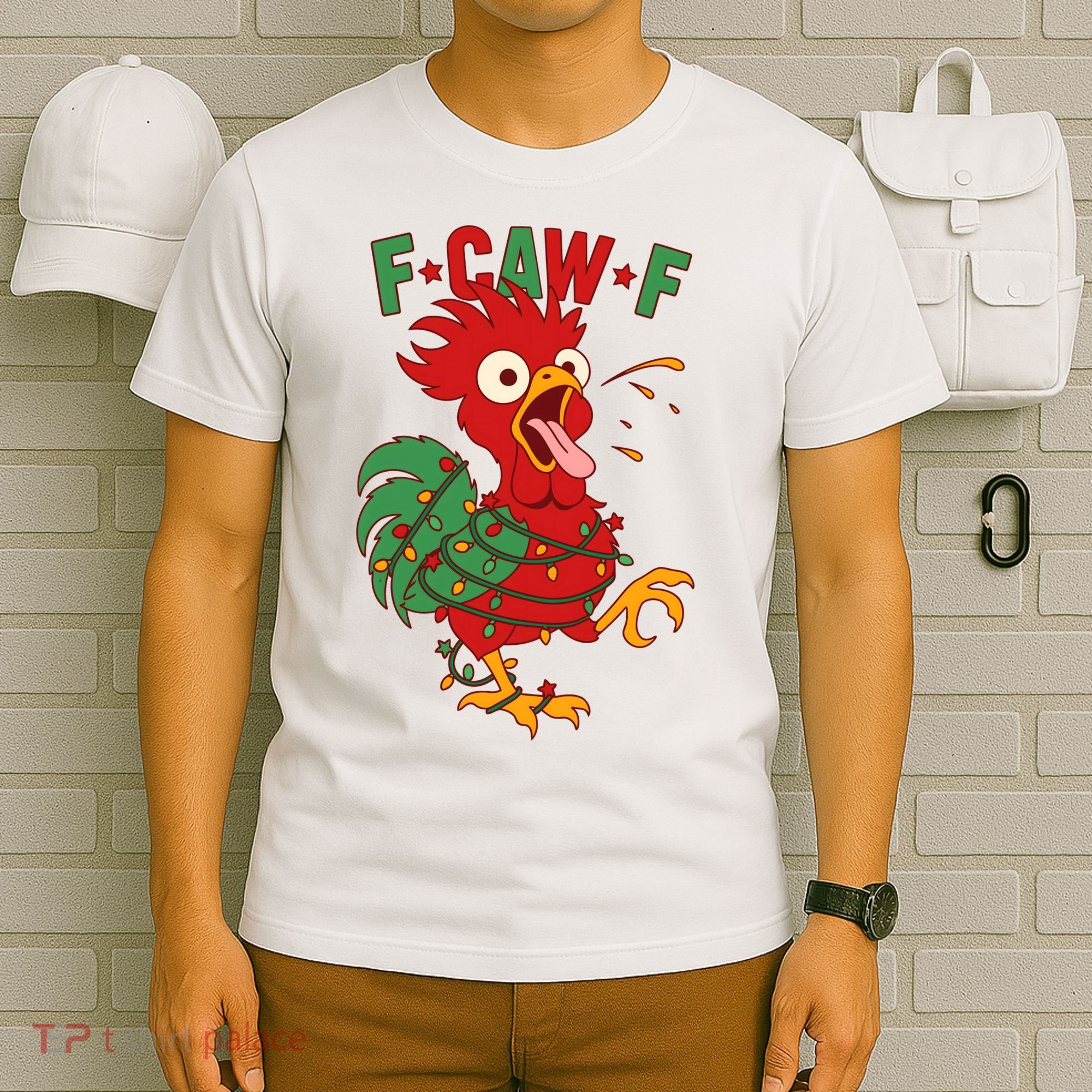 F-CAW-F Funny Christmas Santa Crow T-Shirt