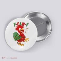 F-CAW-F Funny Christmas Santa Crow Button thumb 0