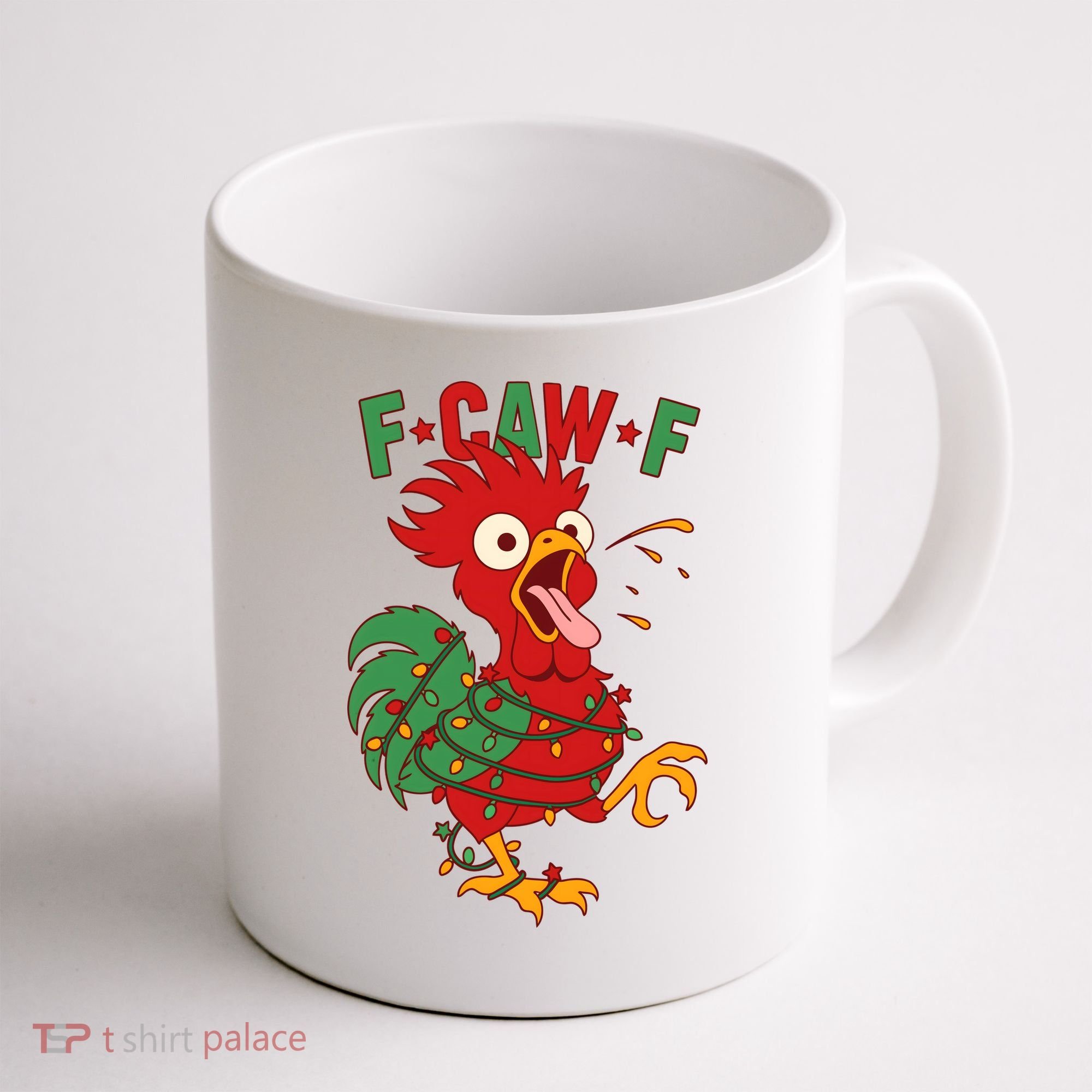 F-CAW-F Funny Christmas Santa Crow Coffee Mug