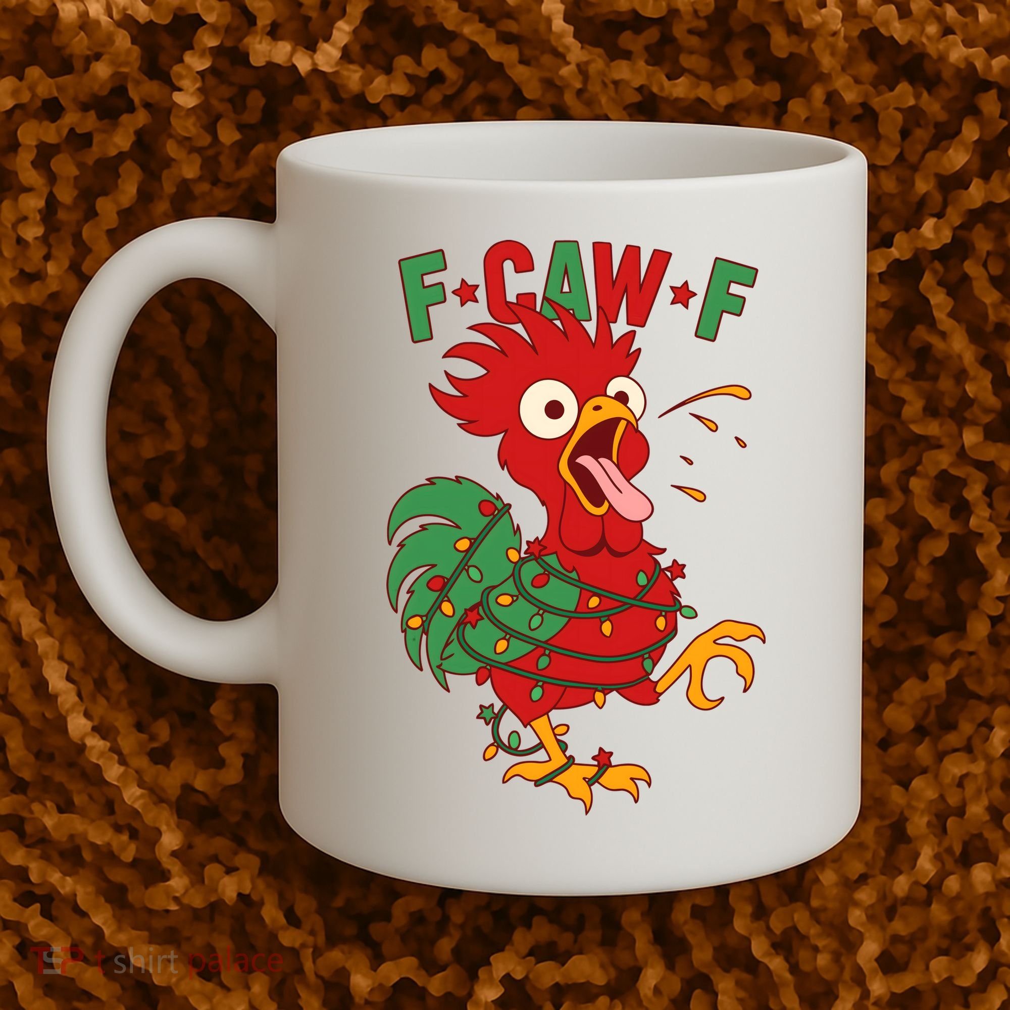 F-CAW-F Funny Christmas Santa Crow Coffee Mug