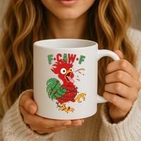 F-CAW-F Funny Christmas Santa Crow Coffee Mug thumb 3