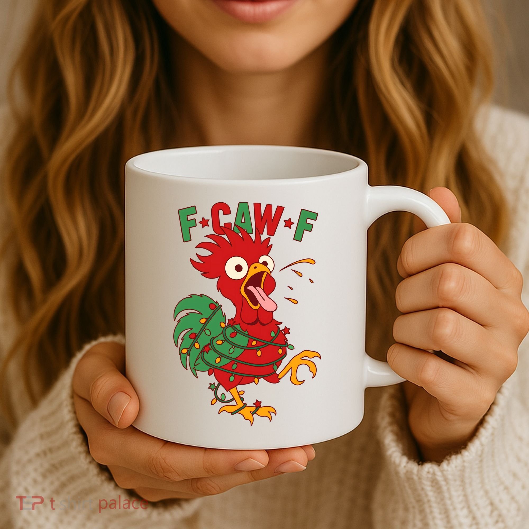 F-CAW-F Funny Christmas Santa Crow Coffee Mug