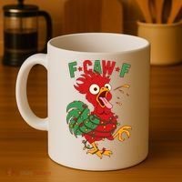 F-CAW-F Funny Christmas Santa Crow Coffee Mug thumb 4