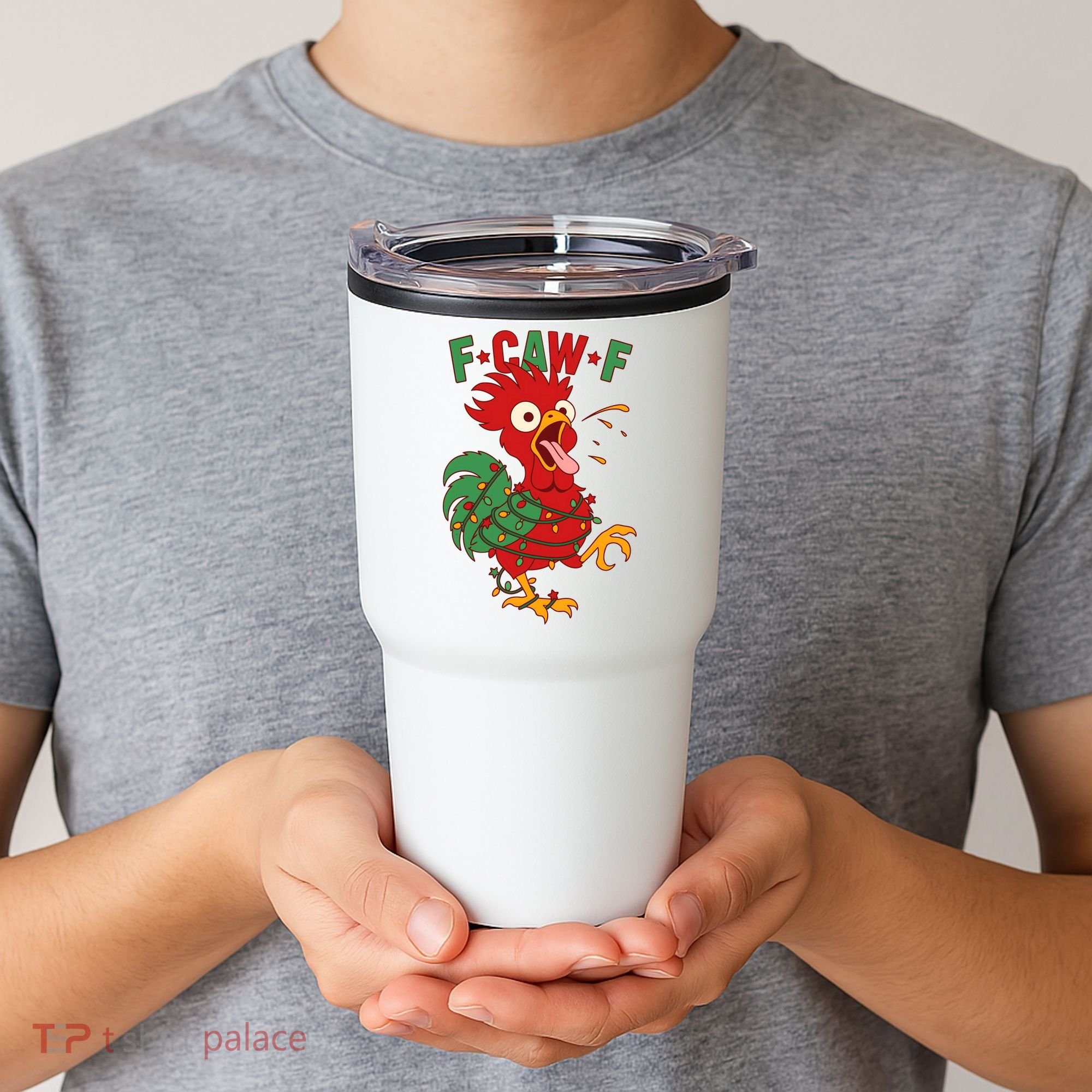 F-CAW-F Funny Christmas Santa Crow Tumbler