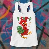 F-CAW-F Funny Christmas Santa Crow Women's Tank Top thumb 3