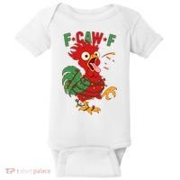 F-CAW-F Funny Christmas Santa Crow Baby Bodysuit thumb 0