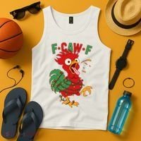 F-CAW-F Funny Christmas Santa Crow Tank Top thumb 4