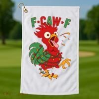 F-CAW-F Funny Christmas Santa Crow Golf Towel thumb 1